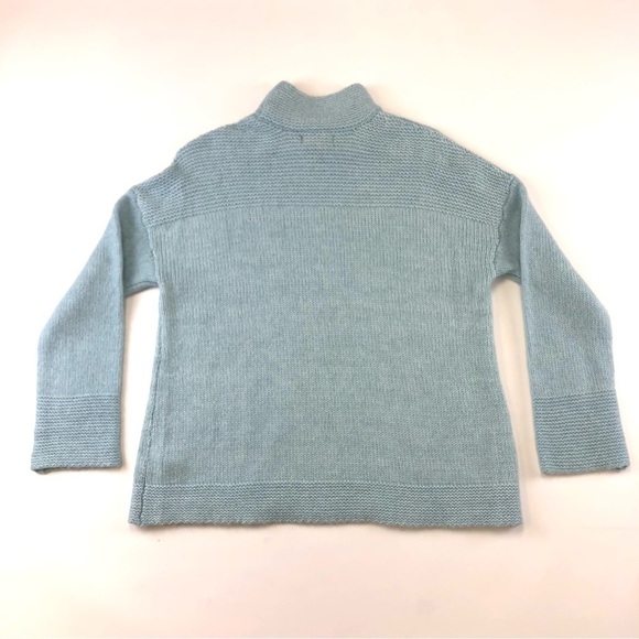 Nanette Lepore turtleneck sweater blue nylon wool yak blend drop shoulder Medium - Picture 3 of 10